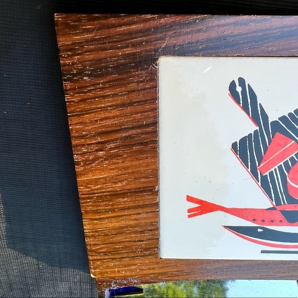 Vintage MCM Made In Japan Tile Cheese Board & Cheese Knife - Picture 9 of 9